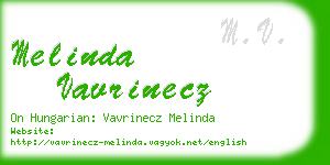 melinda vavrinecz business card
